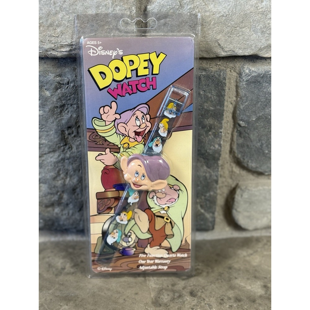 Vintage 1990 Disney's Dopey Five-Function Quartz Digital Watch โ Factory Sealed